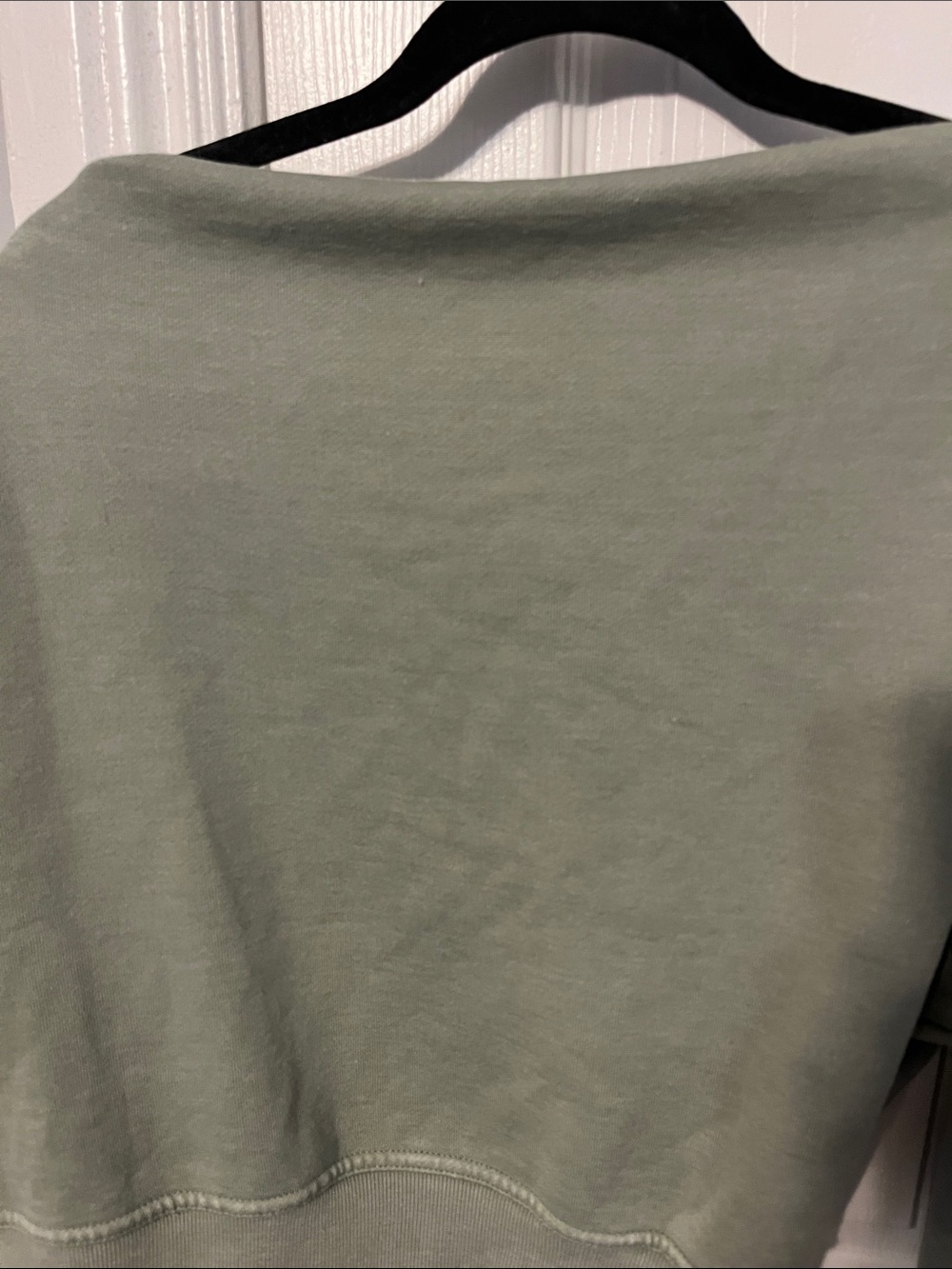 Free People Date Night Off-Shoulder Sweatshirt- Sage Green - Picture 13 of 15